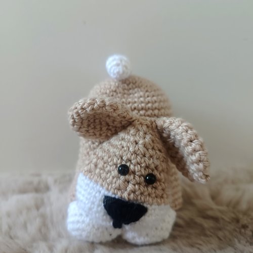 Protège-clés / cache-clés chien au crochet - fait main