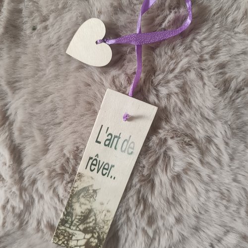 Marque-page en bois chat avec prénom/dates