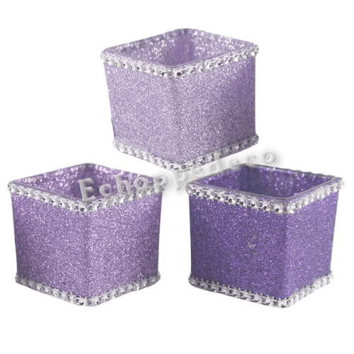 Bougeoir carré " camaïeu violet "