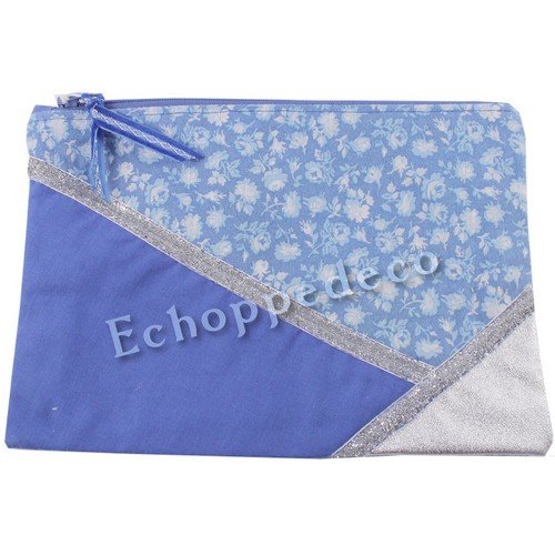 Pochette " fleurs bleues "