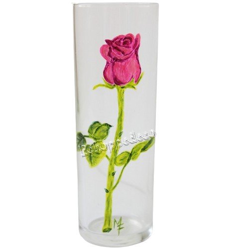 Vase " rose tige rose "