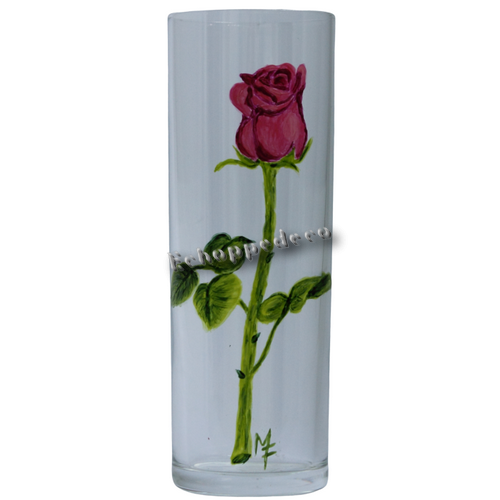 Vase " rose tige rose "