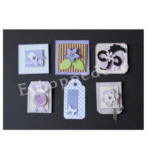 Lot 6 embellissements scrapbooking '' ton violet mauve ''