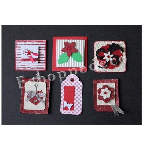 Lot 6 embellissements scrapbooking '' ton rouge ''