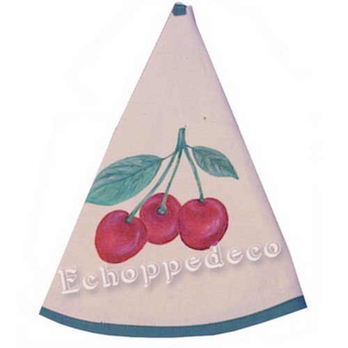 Essuie main rond " cerises "