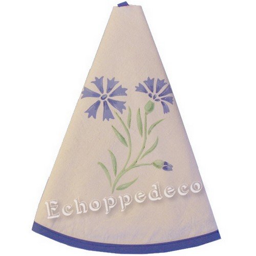 Essuie main rond " bleuet "