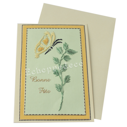 Carte brodée " papillon "