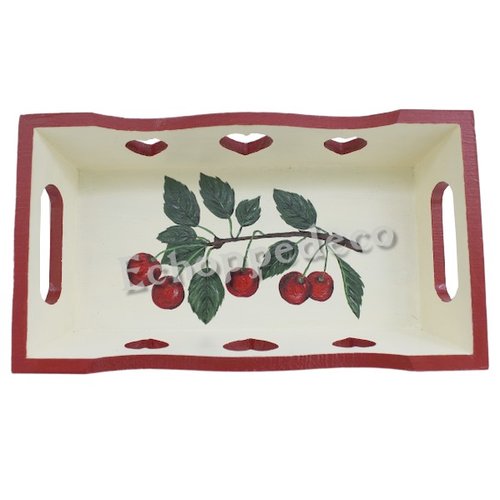Plateau bois "  branche de cerises "