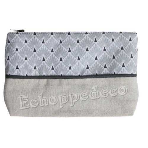 Trousse à maquillage " ecailles argent "