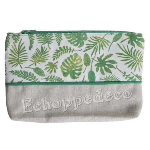 Trousse à maquillage " feuilles tropicales "