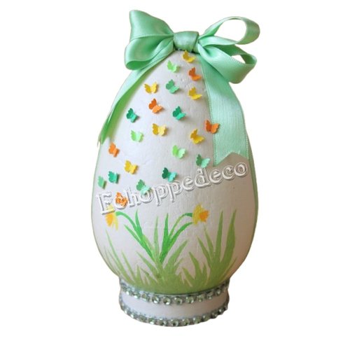 Œuf polystyrène " chocolat blanc papillons "