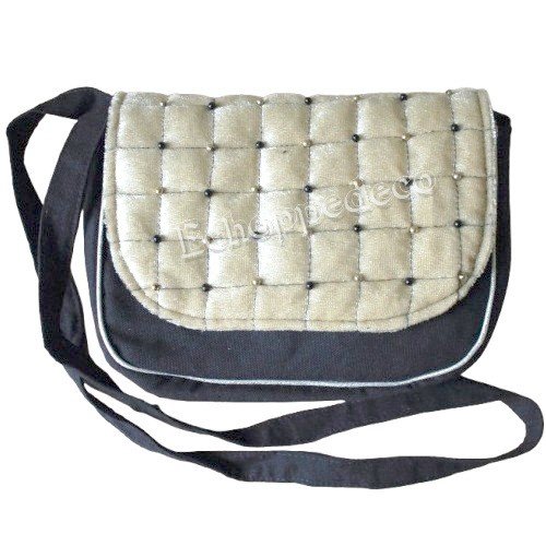 Sac besace " or noir "