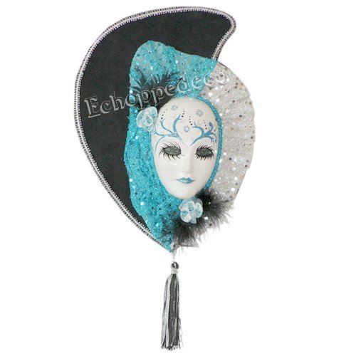 Masque vénitien " bleu lagon "