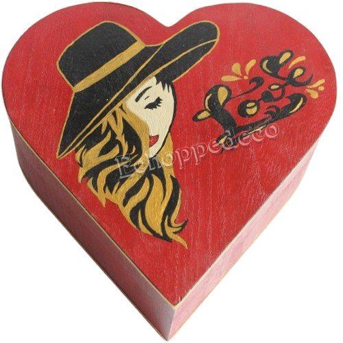 Boite cœur " tête de femme love "