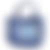 Sac cabas patchwork  " bandes bleu, beige "