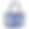 Sac cabas jeans patchwork " bandes bleu, jaune "