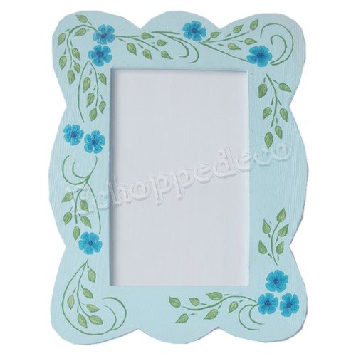 Cadre photo " fleurs bleues "