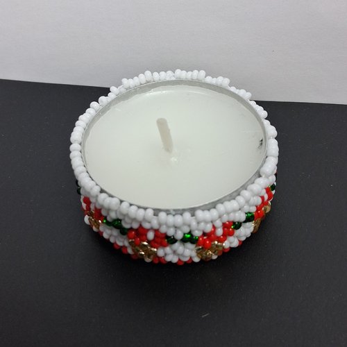 Petit cache bougie artisanal – décoration de noël ou maison – fait main