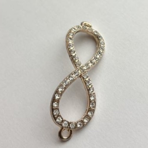 Pendentif séparateur infini en métal doré avec strass