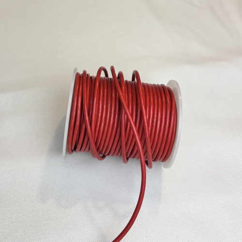 1 m de cordon cuir rouge 3mm