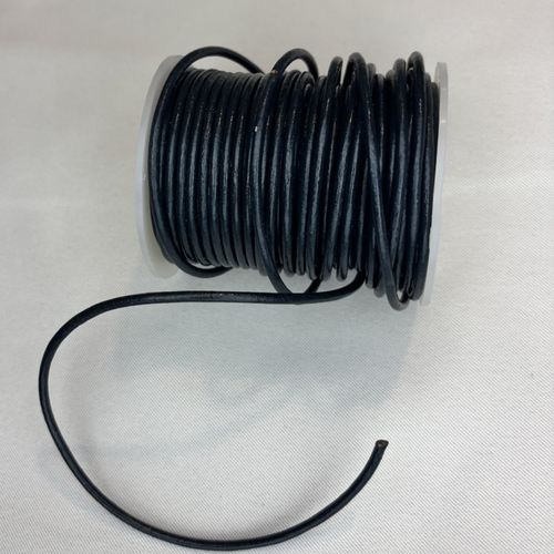 1 m de cordon cuir bleu canard 3mm