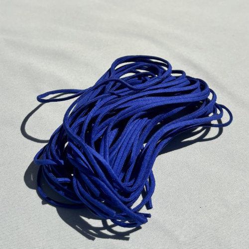 1 m de cordon 2 mm bleu en suédine