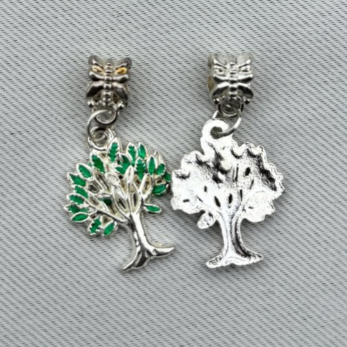 1 breloque charm arbre de vie vert