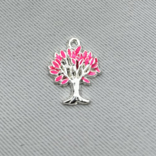 1 breloque arbre de vie rose