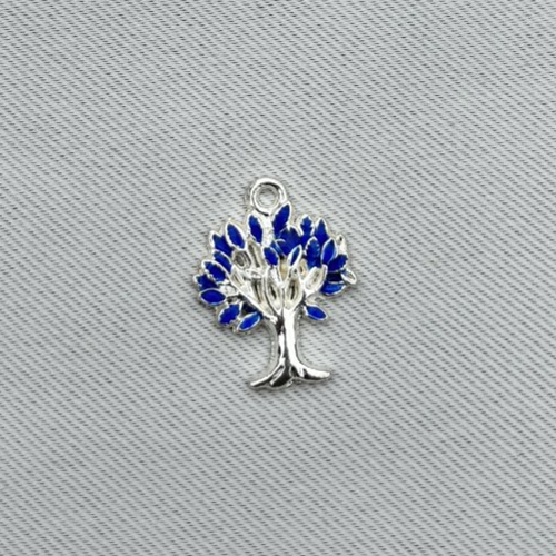 1 breloque arbre de vie bleu