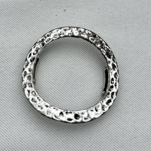 1 séparateur argenté pour cordon plat 1 cm diamètre 4,5 cm