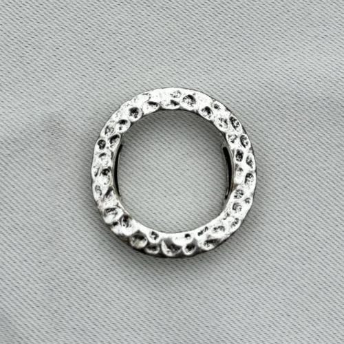 1 séparateur argenté pour cordon plat 1 cm diamètre 3.3 cm