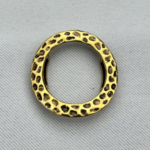 1 séparateur doré pour cordon plat 1cm diamètre 3,3 cm