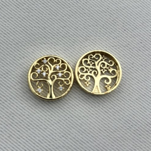 1 intercalaire séparateur arbre de vie filigrané en laiton  5 mm doré pour cordon plat de diamètre 1,5 cm