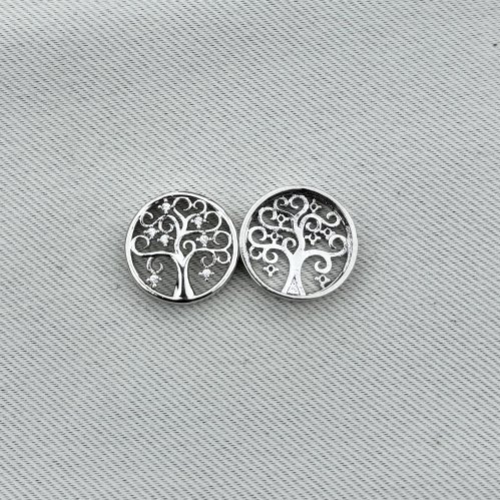 1 intercalaire séparateur arbre de vie filigrané en laiton 5 mm argenté pour cordon plat de diamètre 1,5 cm