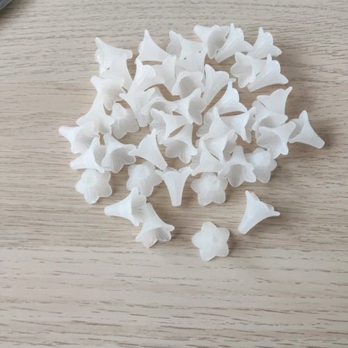Lot de 5 coupelles en plastique pour grosse perle blanc