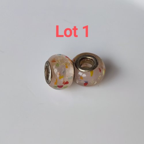 Lot de 2 perles européennes (8 lot différents)