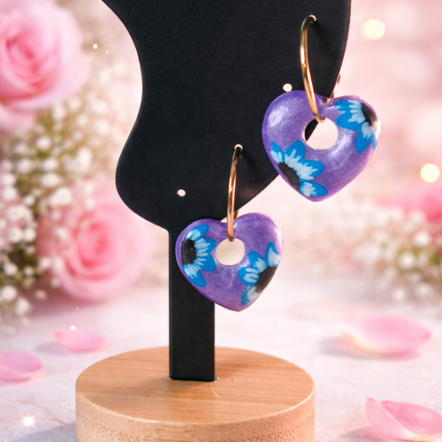 Pampilles cœur boucles d'oreilles