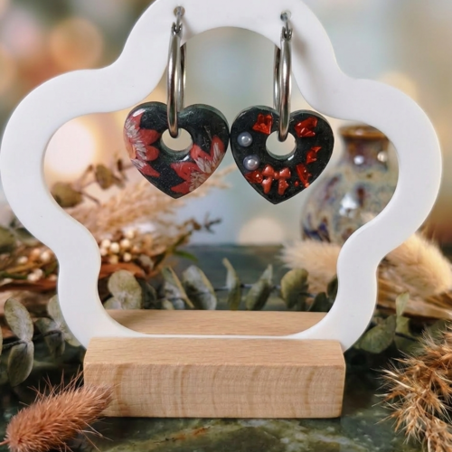 Pampilles cœur boucles d'oreilles