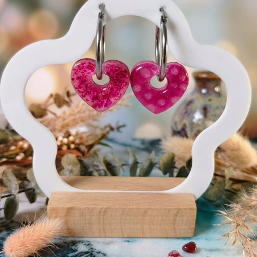 Pampilles cœur boucles d'oreilles