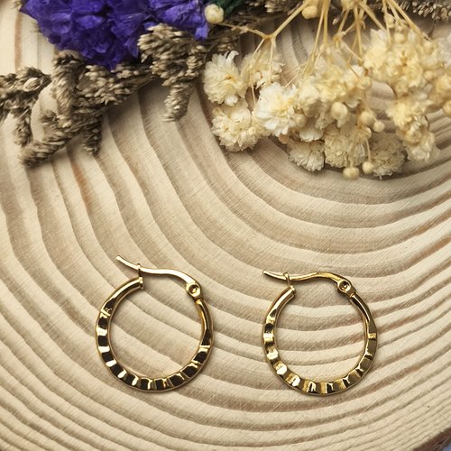 Boucles d'oreilles créoles martelées