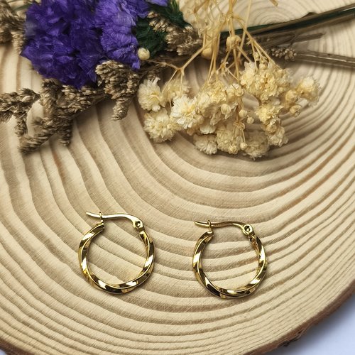 Boucles d'oreilles créoles torsadées