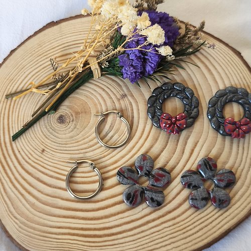 Boucles d'oreilles créoles et pampilles