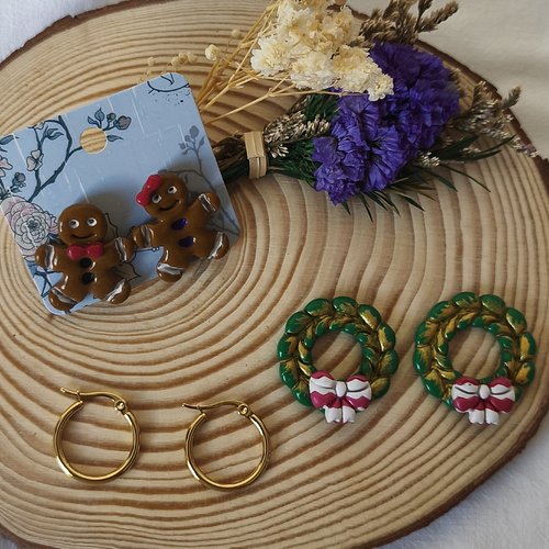 Boucles d'oreilles créoles et pampilles