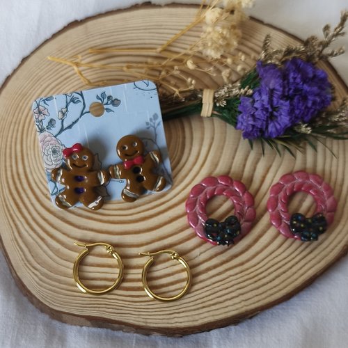 Boucles d'oreilles créoles et pampilles