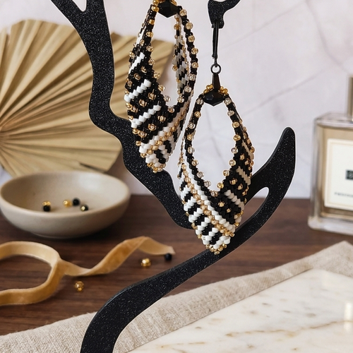 Boucles d'oreilles perles miyuki piano