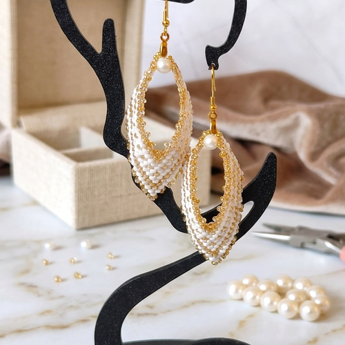 Boucles d'oreilles perles miyuki wedding