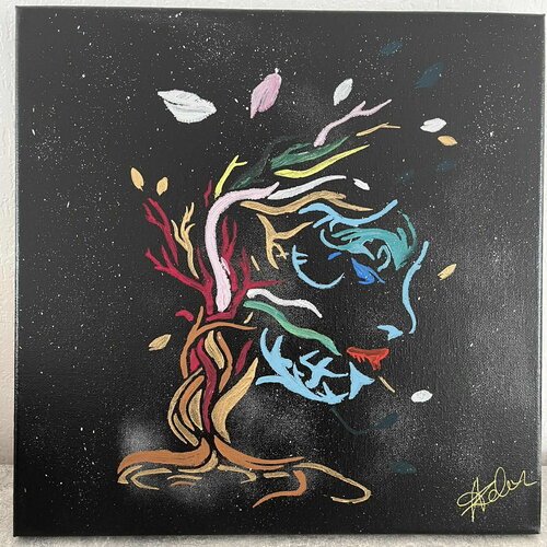 Azela - racines de l’âme- tableau original moderne – peinture acrylique 30x30
