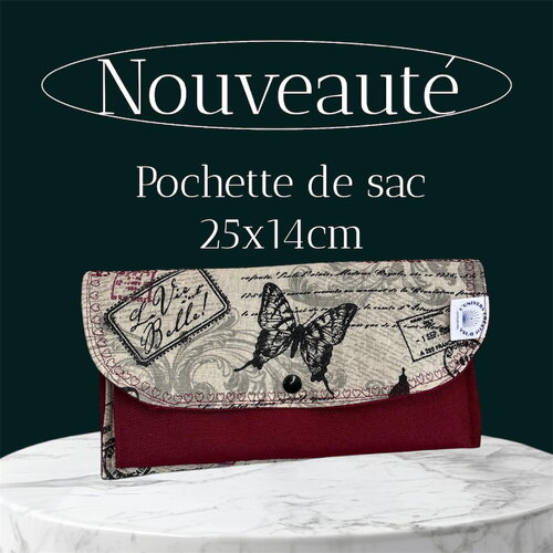 Pochette  mariposa compartiments 14x24cm la vie est belle vintage