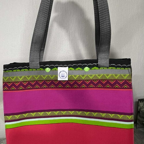 Ensemble complet thème multicolore sac cabas / pochette / 2 porte-cartes multicolore