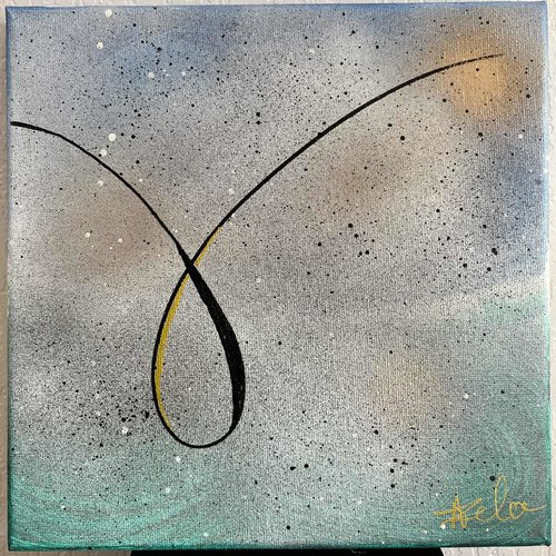 Tableau  - azela -un souffle d’infini – peinture acrylique sur toile 20x20 cm